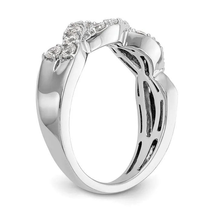 072ct CZ Solid Real 14K White Gold Wedding Band Ring Goldia Rings