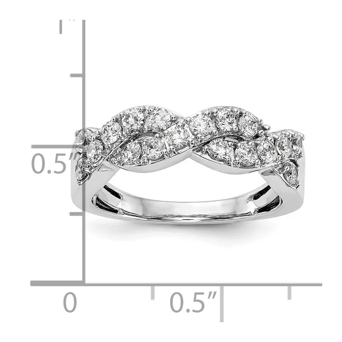 072ct CZ Solid Real 14K White Gold Wedding Band Ring Goldia Rings