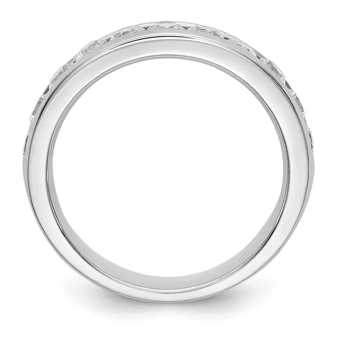 099ct CZ Solid Real 14K White Gold 11Stone Channel Wedding Band Ring Goldia Rings