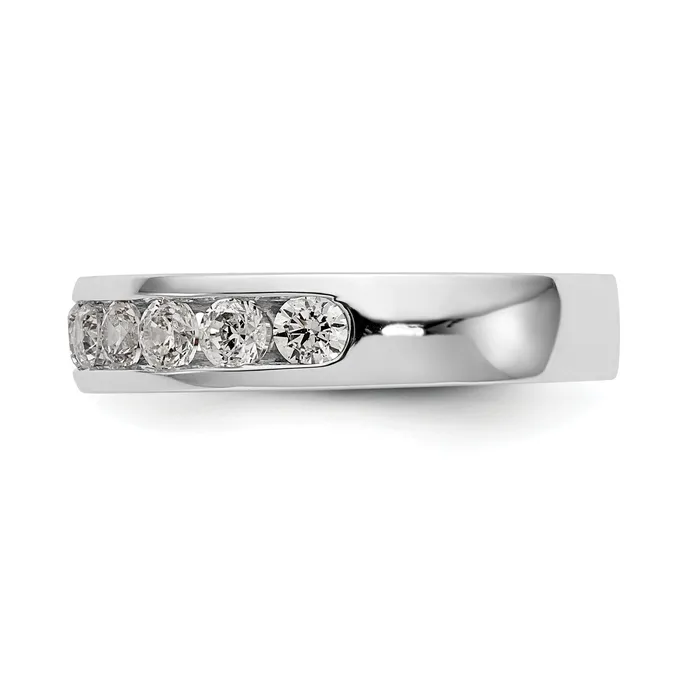 099ct CZ Solid Real 14K White Gold 11Stone Channel Wedding Band Ring Goldia Rings