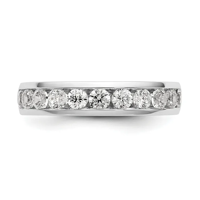 099ct CZ Solid Real 14K White Gold 11Stone Channel Wedding Band Ring Goldia Rings