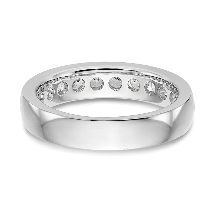 099ct CZ Solid Real 14K White Gold 11Stone Channel Wedding Band Ring Goldia Rings