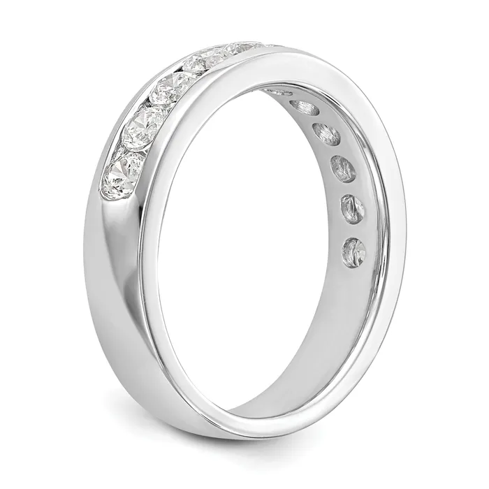 099ct CZ Solid Real 14K White Gold 11Stone Channel Wedding Band Ring Goldia Rings