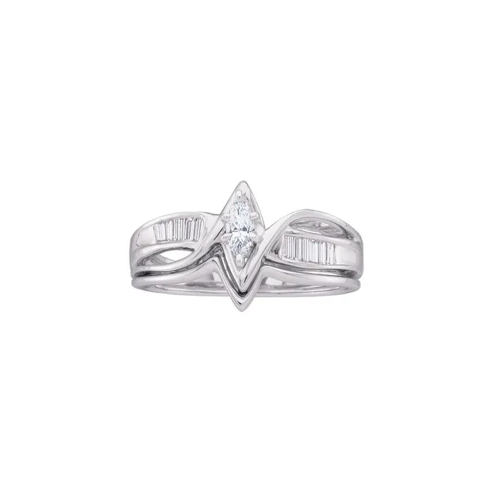 14CTDiamond MQCENTER BRIDAL RING gndatlanta Rings