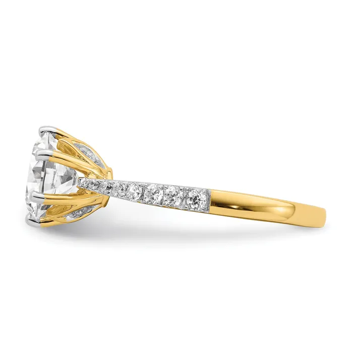 150ct CZ Solid Real 14k Polish 1 12ct Round Leaf Design Dia Ring Goldia Rings
