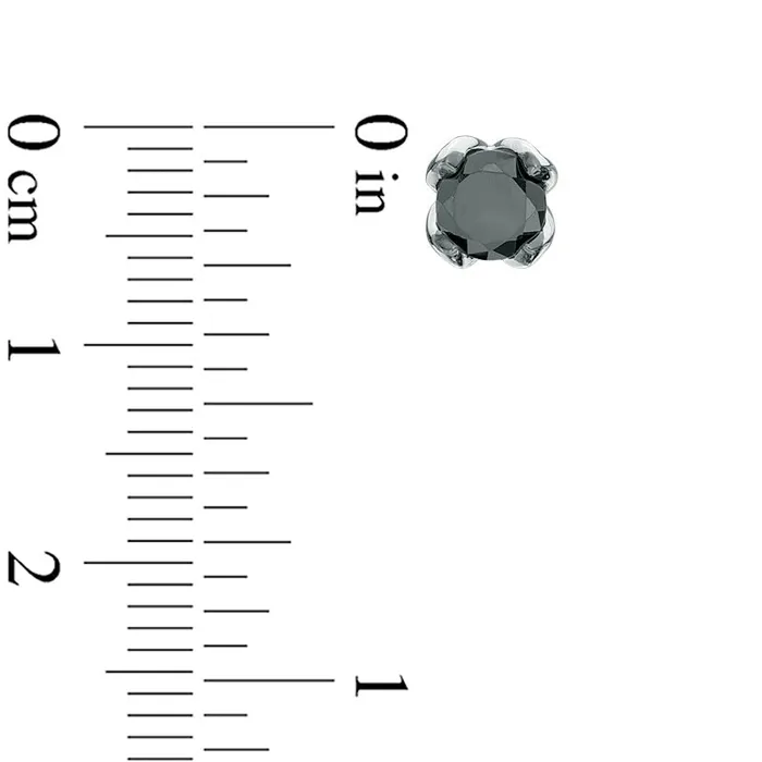 1 CT TW Enhanced Black and White Diamond Tulip Stud Earrings in 10K White Gold Goldia Earrings