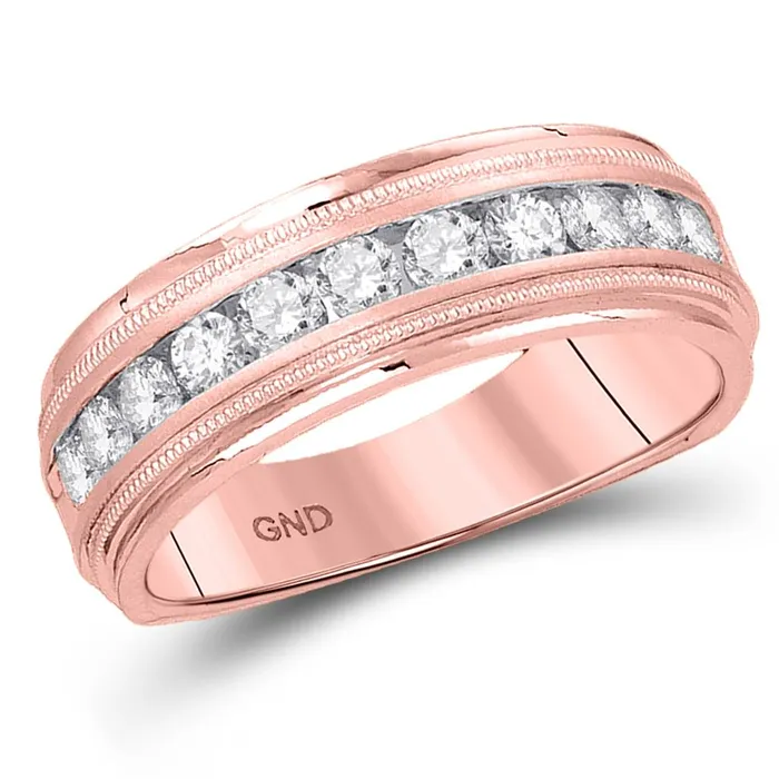 10k Rose Gold Round Diamond Wedding Single Row Band Ring 14 Cttw gndatlanta Rings