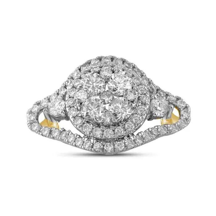 10k Yellow Gold Diamond Halo Bridal Engagement Ring 115 Cttw gndatlanta Rings