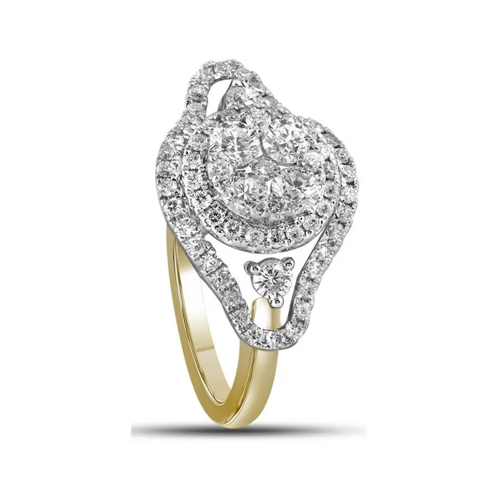 10k Yellow Gold Diamond Halo Bridal Engagement Ring 115 Cttw gndatlanta Rings