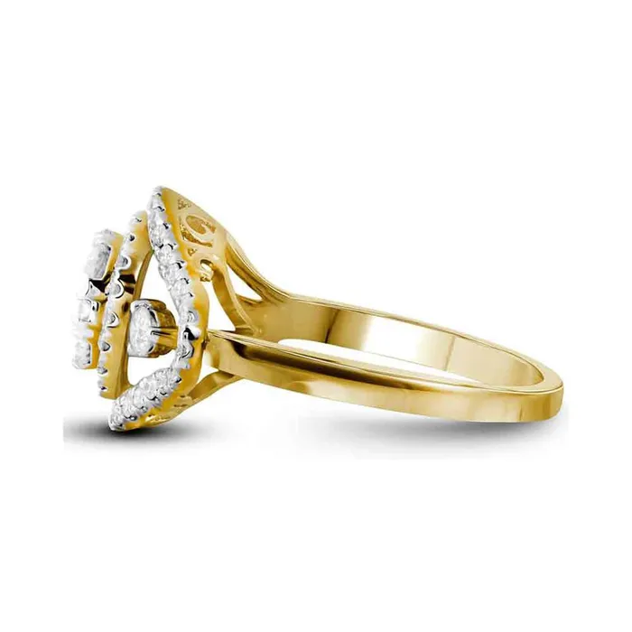 10k Yellow Gold Diamond Halo Bridal Engagement Ring 115 Cttw gndatlanta Rings