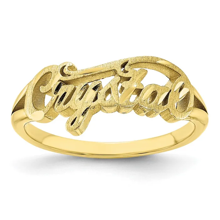 10K Yellow Gold Polished Personalized Name Ring Goldia Rings