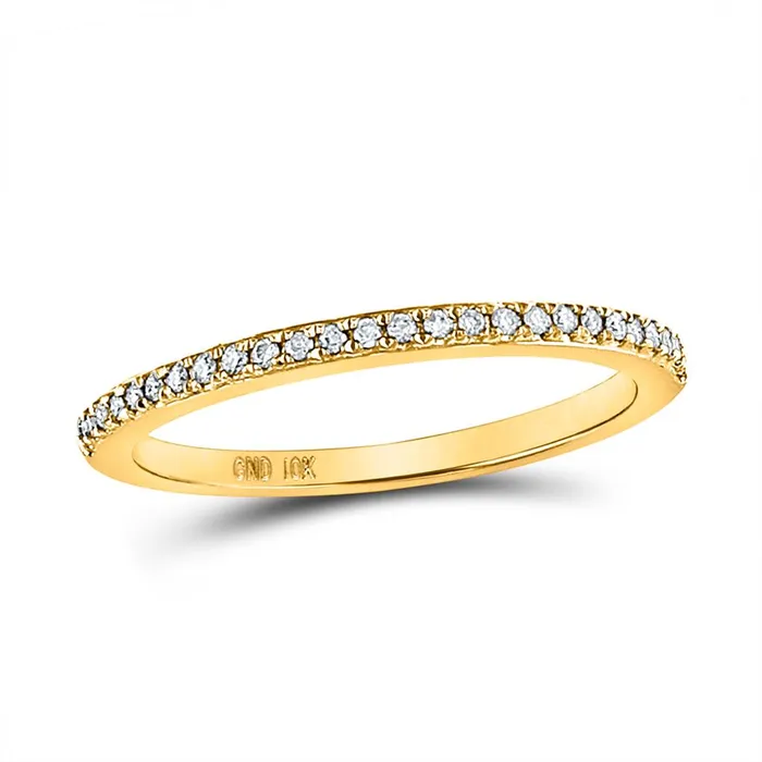 10k Yellow Gold Round Diamond Single Row Stackable Band Ring 18 Cttw Size 5 gndatlanta Rings