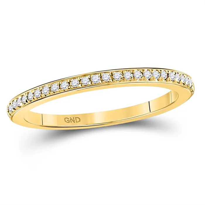 10k Yellow Gold Round Diamond Single Row Stackable Band Ring 18 Cttw Size 5 gndatlanta Rings