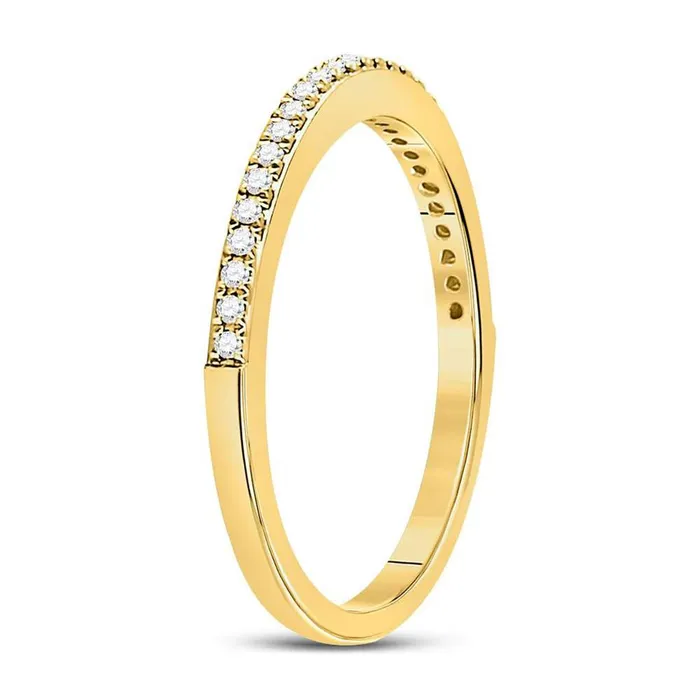10k Yellow Gold Round Diamond Single Row Stackable Band Ring 18 Cttw Size 5 gndatlanta Rings