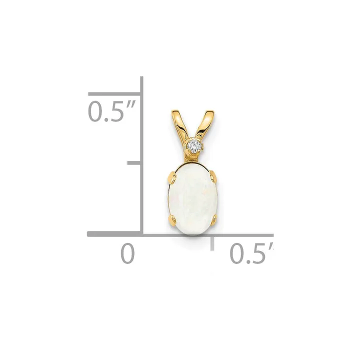 14k Diamond and Opal Birthstone Pendant Goldiacom Necklaces