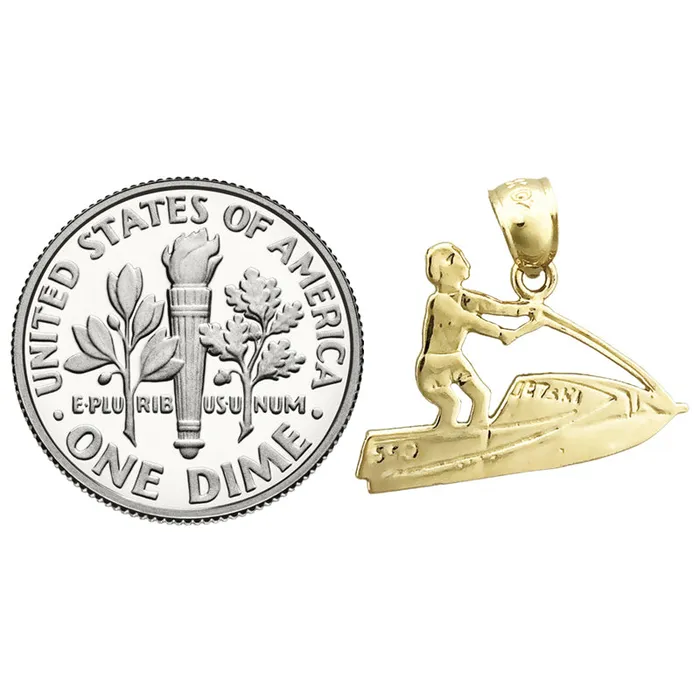 14K Gold Jet Ski Charm Goldia Charm Necklaces