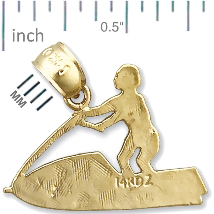14K Gold Jet Ski Charm Goldia Charm Necklaces