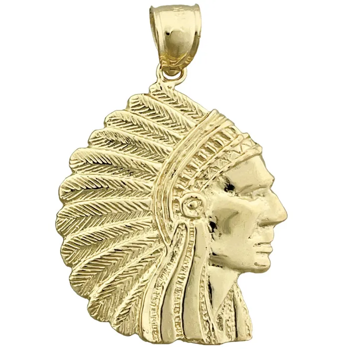 14K Gold Native Headdress War Bonnet Pendant Goldia PreStyled Sets