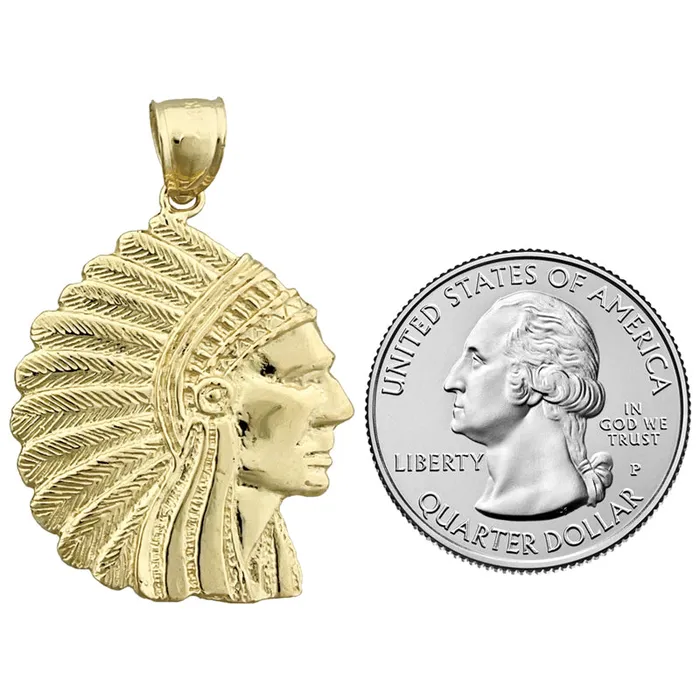 14K Gold Native Headdress War Bonnet Pendant Goldia PreStyled Sets