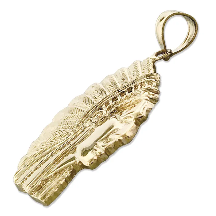 14K Gold Native Headdress War Bonnet Pendant Goldia PreStyled Sets