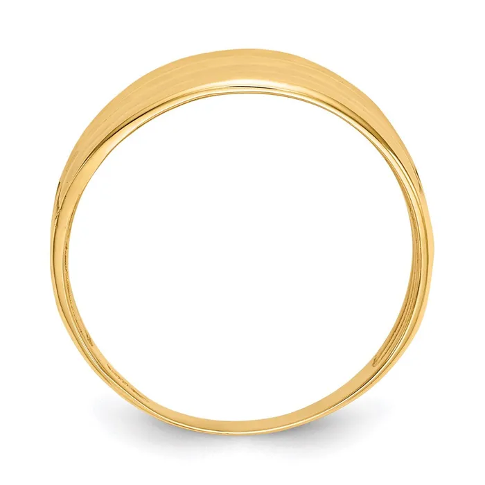 14K Gold Polished Diamondcut Four Ridge Fashion Dome Ring Goldia Rings