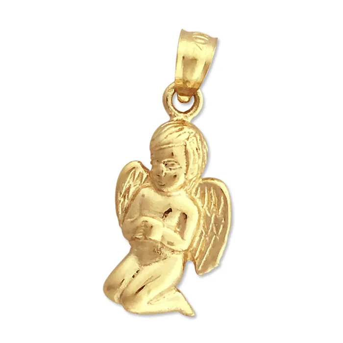 14K Gold Praying Angel Boy Charm Goldia Charm Necklaces