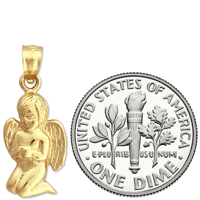 14K Gold Praying Angel Boy Charm Goldia Charm Necklaces