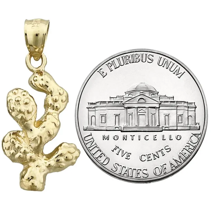 14K Gold Western Cactus Charm Goldia Charm Necklaces