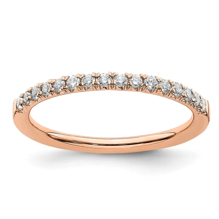 14k Rose Gold 14 Ct Lab Grown Diamond VSSI G Wedding Band Ring Goldia Rings