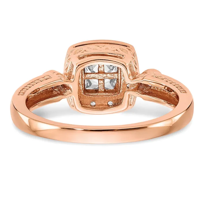 14K Rose Gold Complete Real Diamond Cluster Engagement Ring Goldiacom Rings