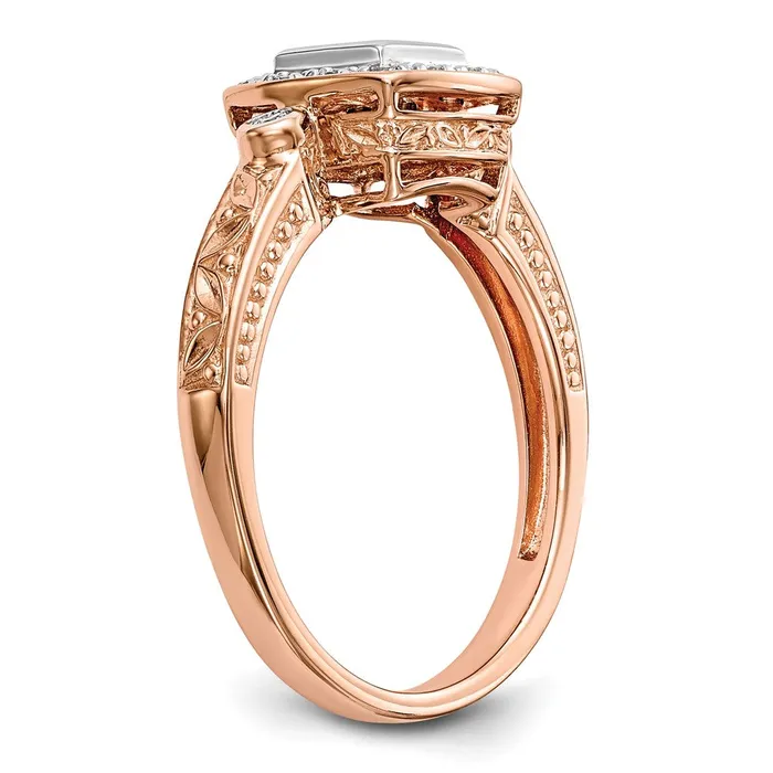 14K Rose Gold Complete Real Diamond Cluster Engagement Ring Goldiacom Rings