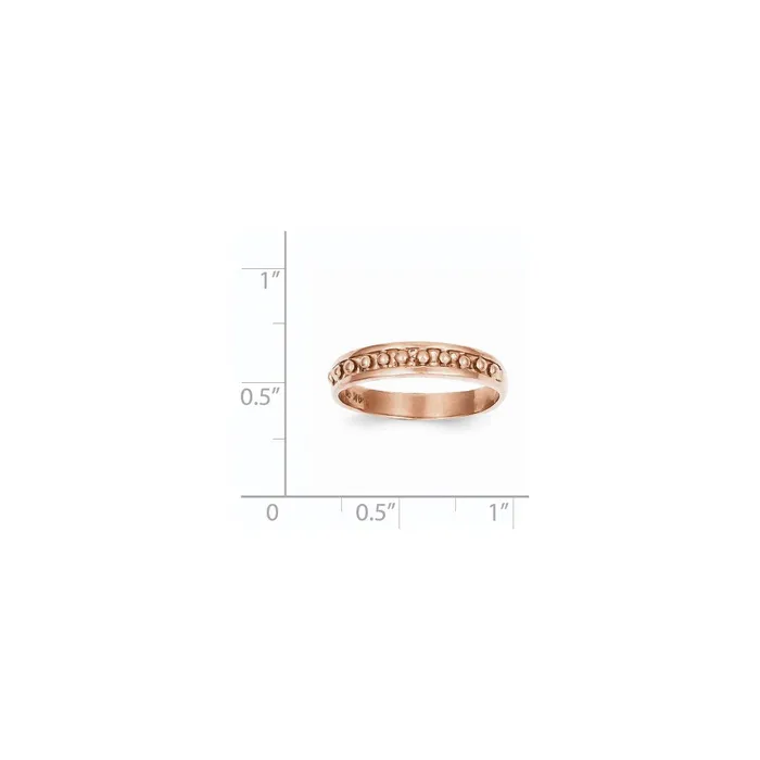 14k Rose Gold Polished Beaded Band Goldia Rings