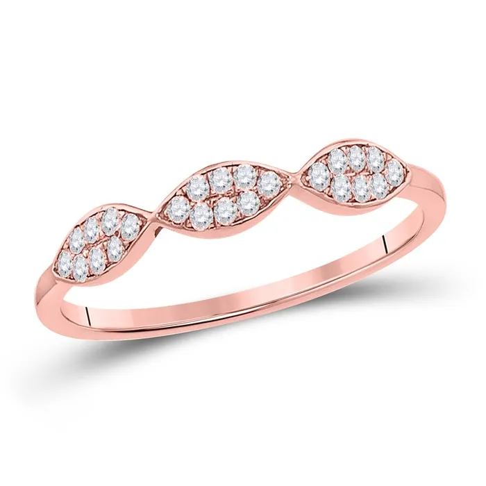 14k Rose Gold Round Diamond Oval Stackable Band Ring 18 Cttw gndatlanta Rings