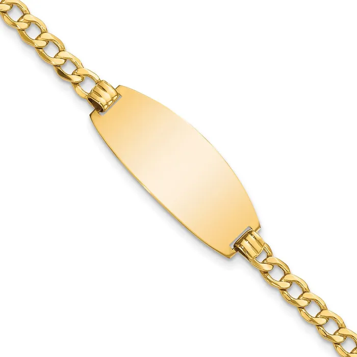 14k Semisolid Oval Curb ID Bracelet MDS Bracelets
