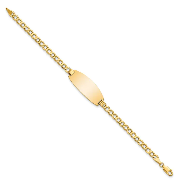 14k Semisolid Oval Curb ID Bracelet MDS Bracelets