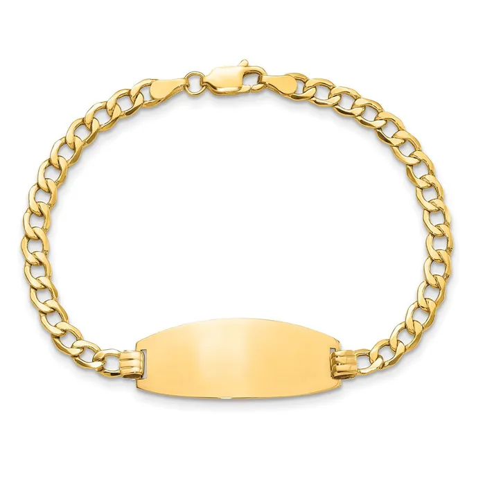 14k Semisolid Oval Curb ID Bracelet MDS Bracelets