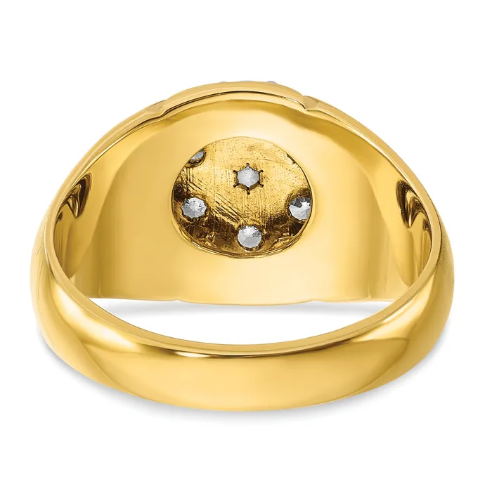 14k TwoTone 1 Ct Lab Grown Diamond VSSI G Mens Cluster Ring Goldia Rings