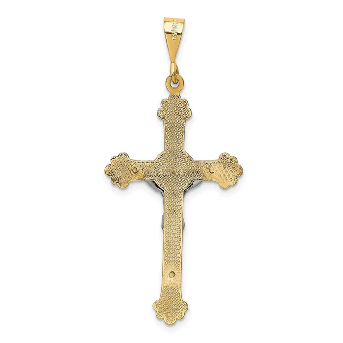 14k Twotone Gold Crucifix Pendant Goldia Rings