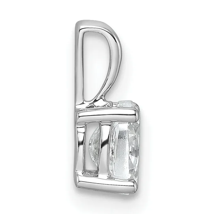 14k White Gold 12 Ct Certified Lab Grown Diamond VSSI G Oval Four Prong Pendant Goldia Necklaces
