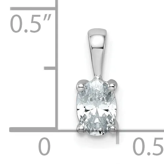 14k White Gold 12 Ct Certified Lab Grown Diamond VSSI G Oval Four Prong Pendant Goldia Necklaces