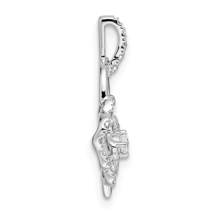 14k White Gold 15 Ct Lab Grown Diamond VSSI G Flower on Heart Pendant Goldia Necklaces