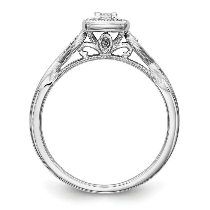 14k White Gold 15 Ct Lab Grown Diamond VSSI G Petite Engagement Ring Goldia Rings