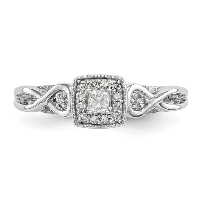 14k White Gold 15 Ct Lab Grown Diamond VSSI G Petite Engagement Ring Goldia Rings