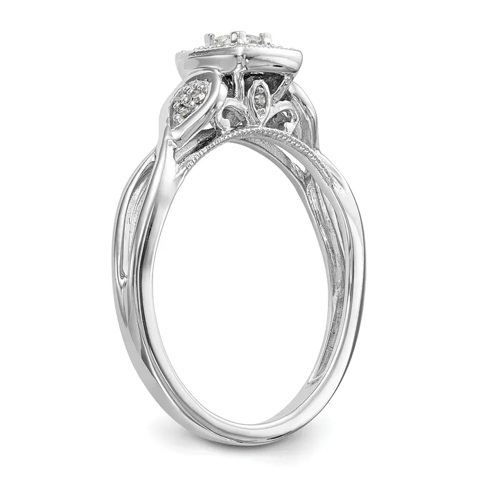 14k White Gold 15 Ct Lab Grown Diamond VSSI G Petite Engagement Ring Goldia Rings