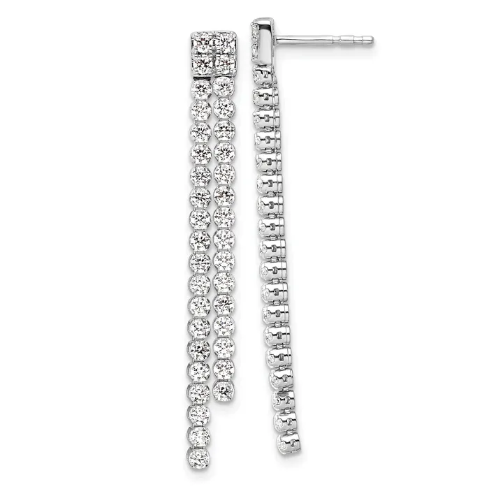 14k White Gold 1 78 Ct Lab Grown Diamond VSSI G Dangle Post Earrings Goldia Earrings