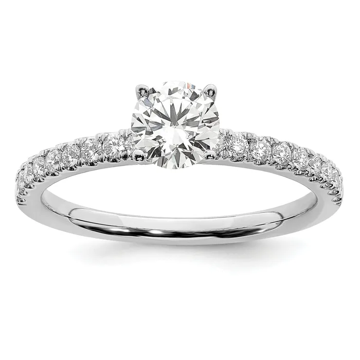 14k White Gold 34 Ct Lab Grown Diamond VSSI G Round Engagement Ring Goldia Rings