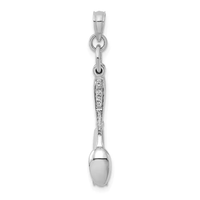 14k White Gold 3D Moveable Knife Fork and Spoon Charm Goldia Charm Necklaces
