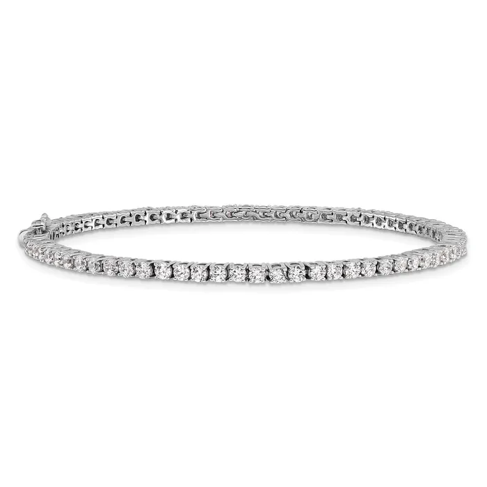 14k White Gold 4 38 Ct Lab Grown Diamond VSSI G 75 inch Tennis Bracelet Goldia Bracelets