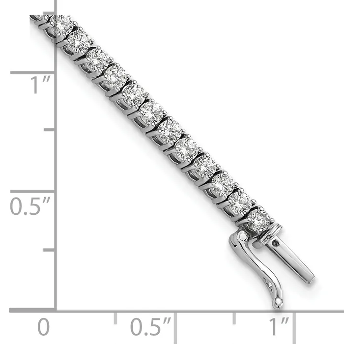 14k White Gold 4 38 Ct Lab Grown Diamond VSSI G 75 inch Tennis Bracelet Goldia Bracelets