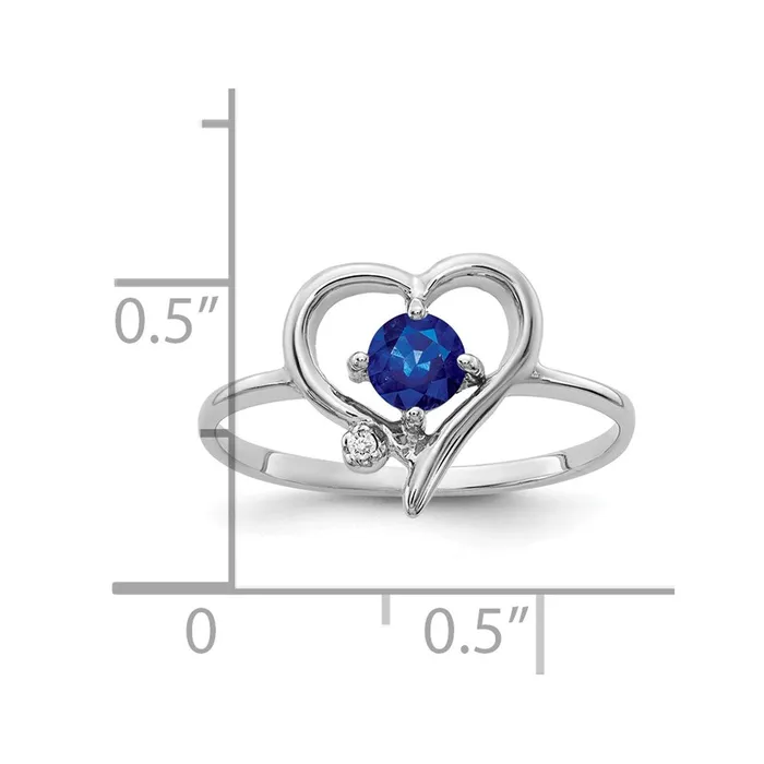 14k White Gold 4mm Sapphire AA Real Diamond ring Goldiacom Rings